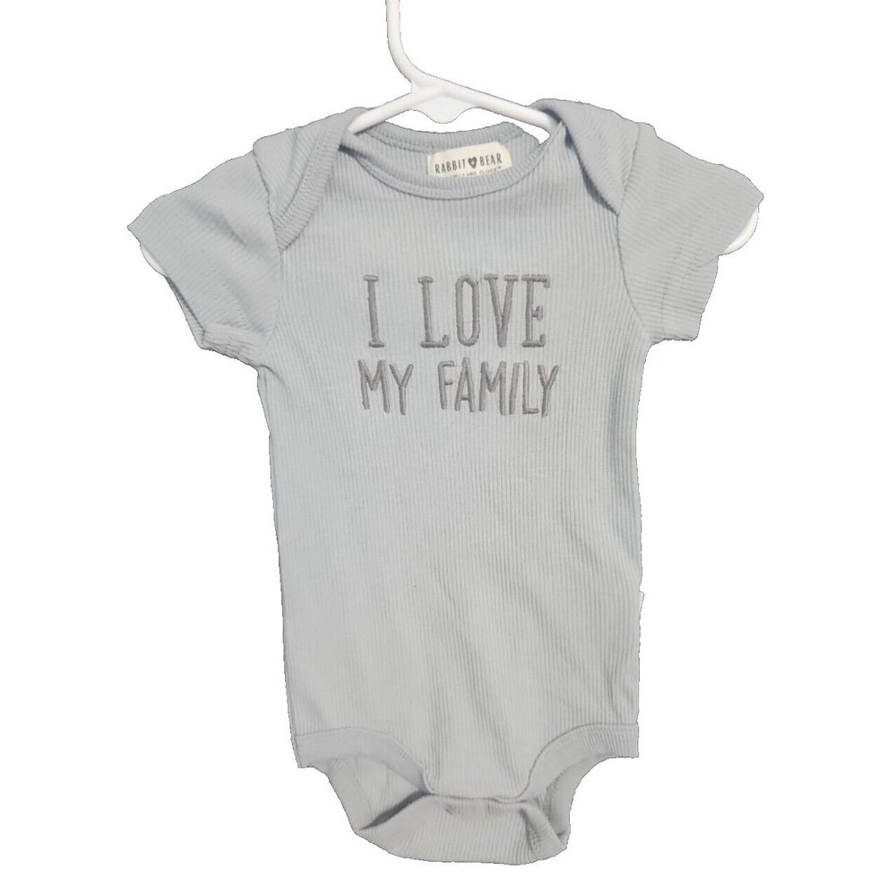 Rabbit + Bear by Emily & Oliver One-Piece Bodysuit 3-6 Mo 100% Organic NWOT